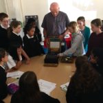 The students got a chance to use a real, working Enigma machine.