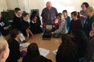 The students got a chance to use a real, working Enigma machine.